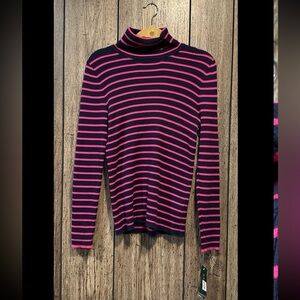 Lauren Ralph Lauren Striped Turtleneck Sweater